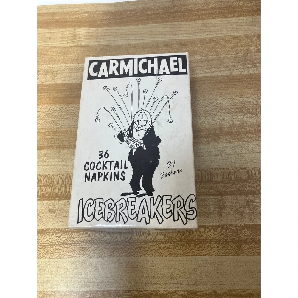 Vintage Carmichael Icebreakers 36 Cocktail Napkins by‎ Eastman Funny Cartoon